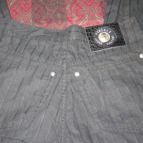 Versace Jeans Couture Straight Leg black pinstriped jeans Pants 29 43 US 6 - Picture 5 of 6